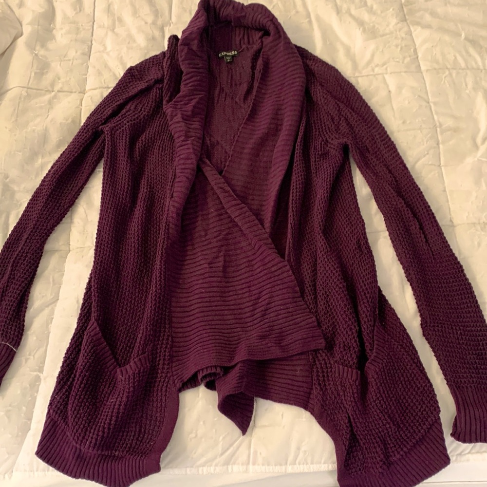 Purple Express open knit sweater